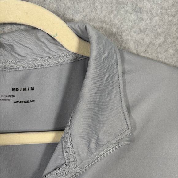 Under Armour Jacket Womens Medium Gray Heat Gear Loose Track Warm Up Pockets - Picture 8 of 13